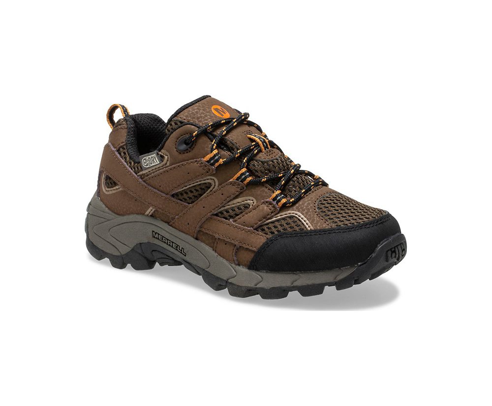 Merrell Hiking Shoes Brown - Moab 2 Low Lace Waterproof Sneaker - Kids 12FEIXLCP